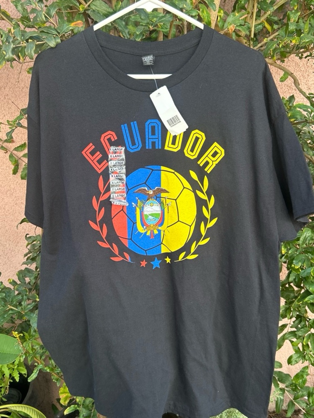 Gildan Black Short Sleeve Tee with Blue and Yellow Graphic